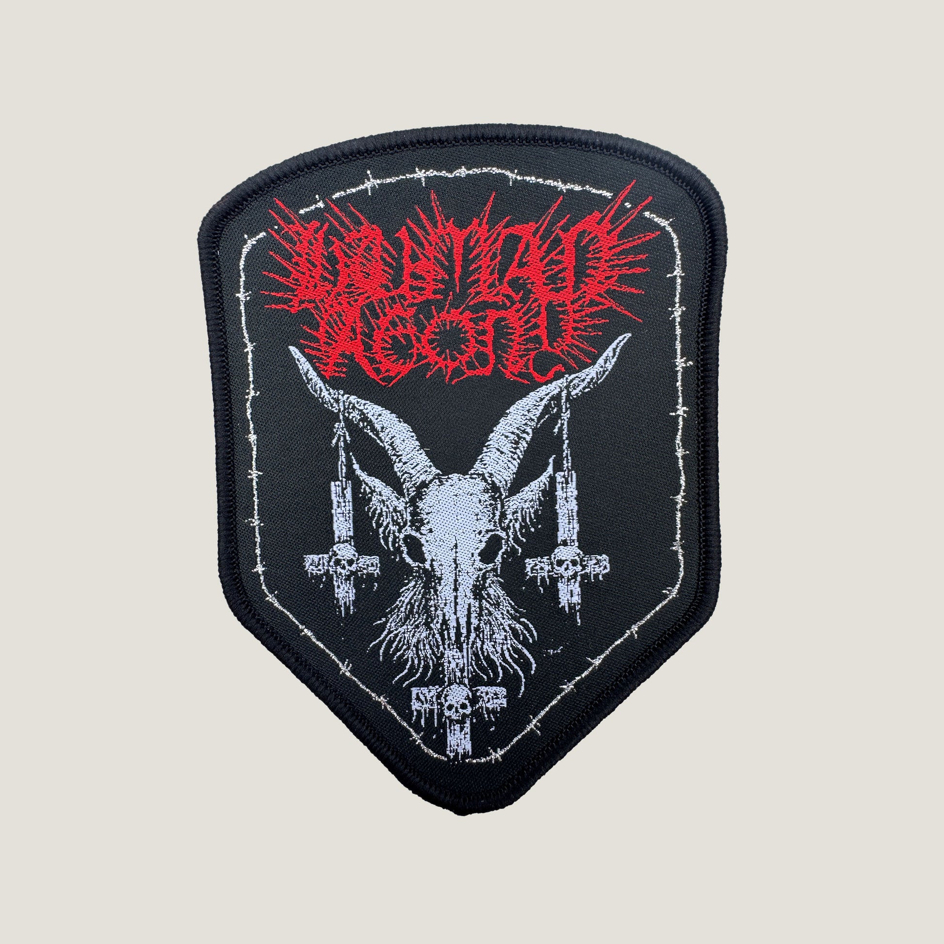Temporal Dimensions Patches Human Agony Unification Through Disabrahamic Terrorism Black Border Woven Patch