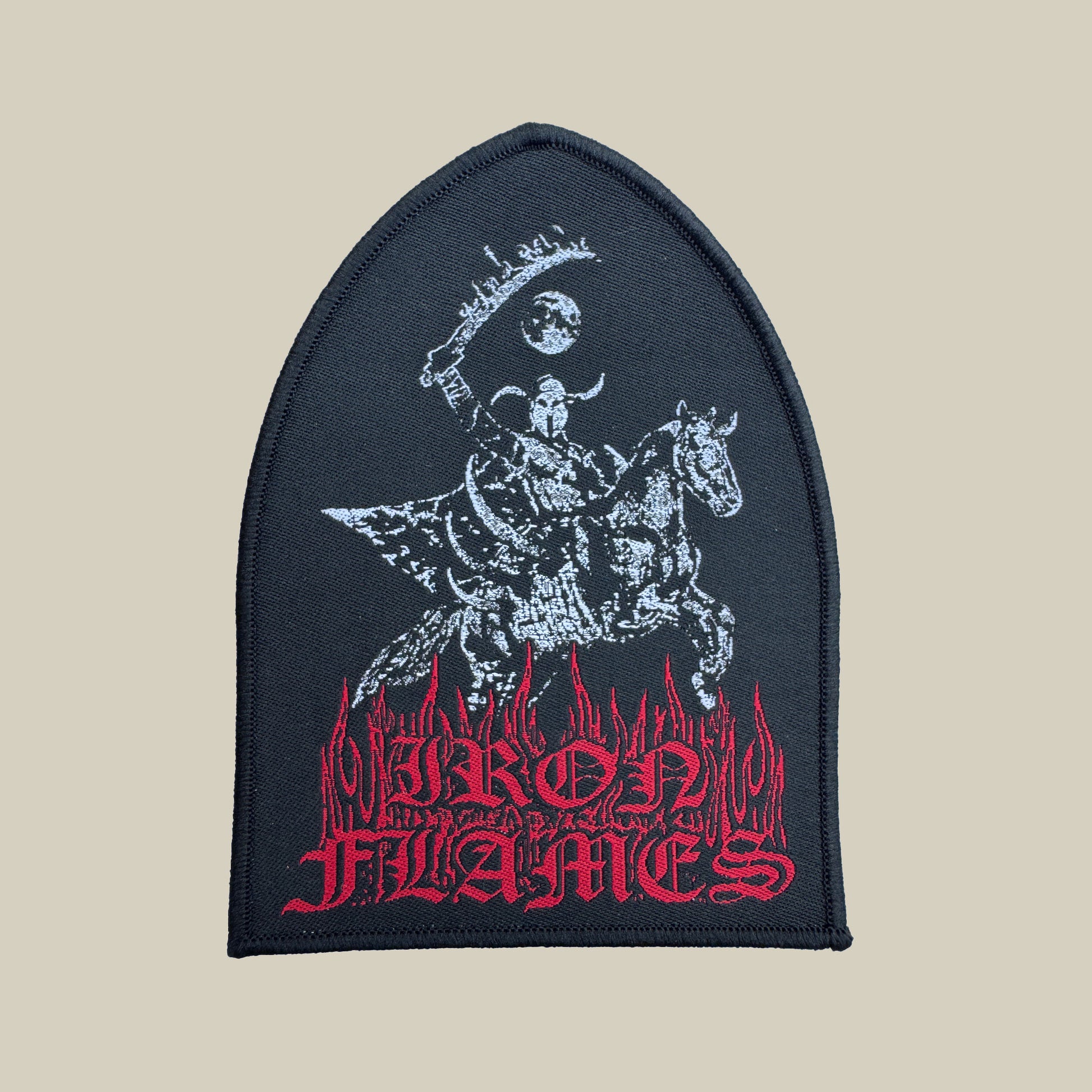 Temporal Dimensions Patches Iron Flames Eyes of the Megalith Black Border Woven Patch