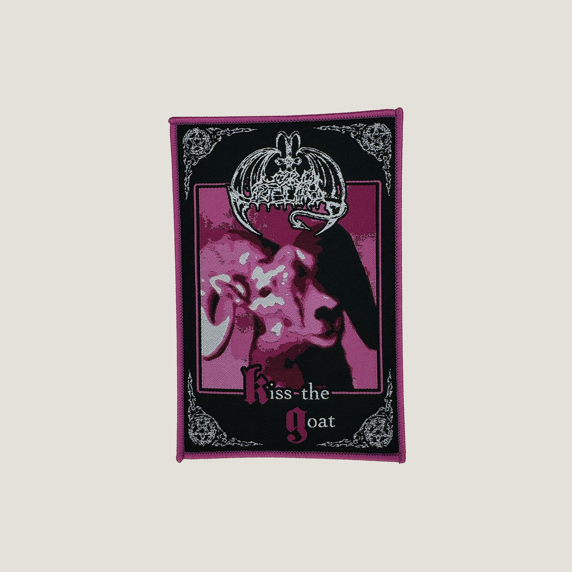 Temporal Dimensions Patches Lord Belial Kiss the Goat Pink BorderWoven Patch