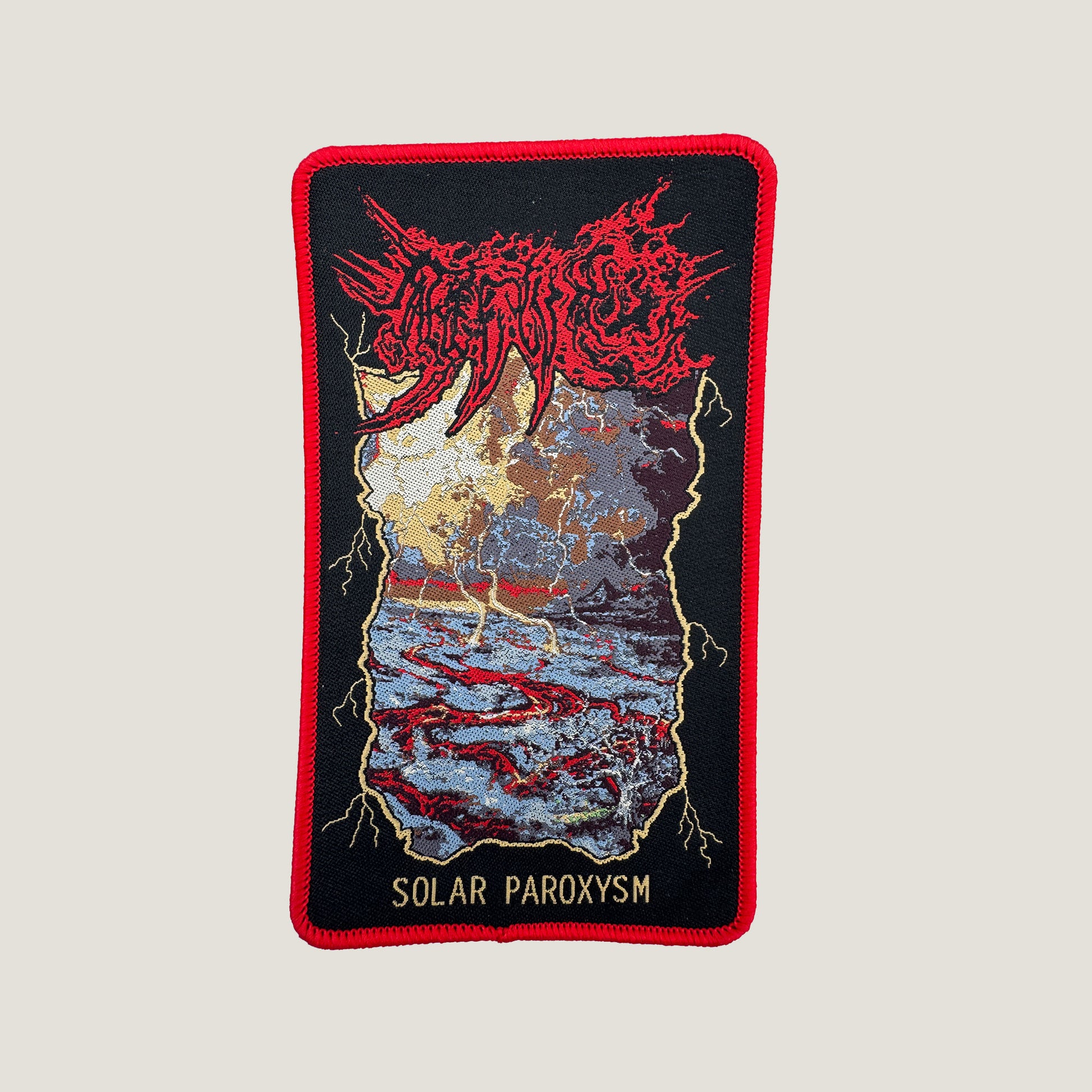 Temporal Dimensions Patches Mare Cognitum Solar Paroxysm Red Border Woven Patch