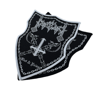 Temporal Dimensions Patches Moonblood Blut and Krieg Metal Woven Patches