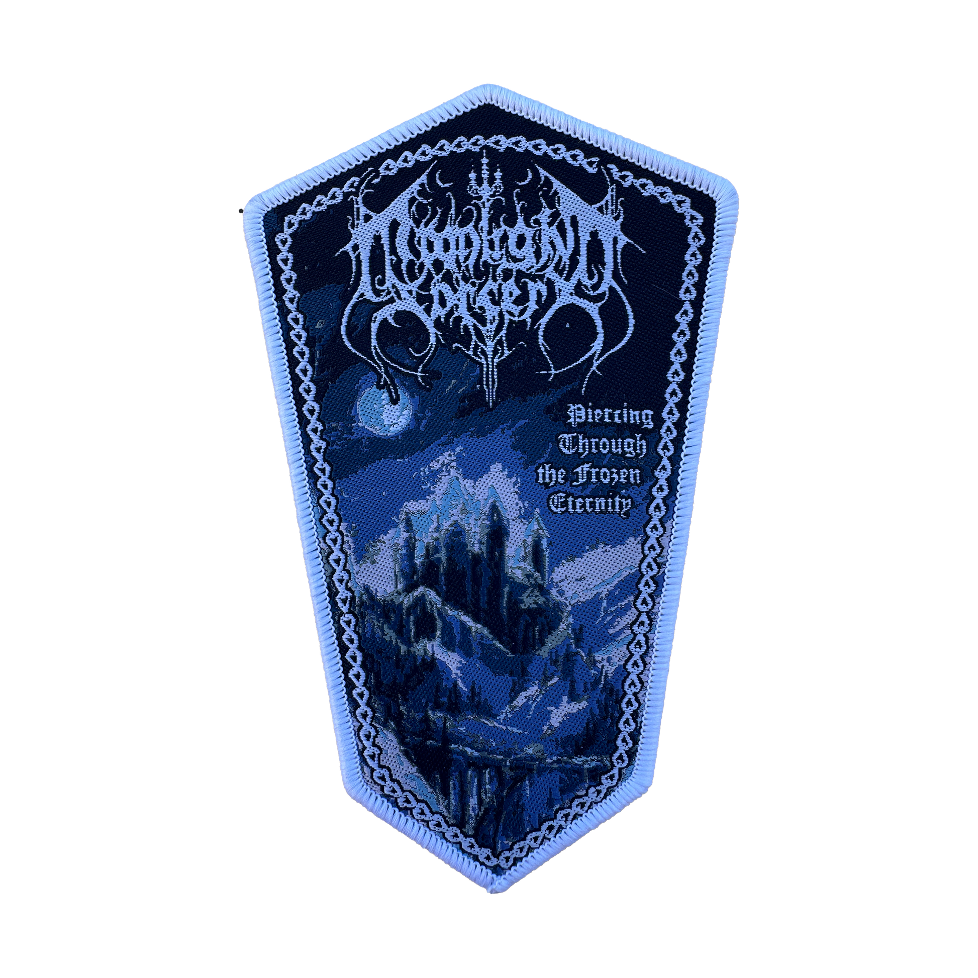 Temporal Dimensions Patches Moonlight Sorcery Piercing Through the Frozen Eternity White Border Woven Patch