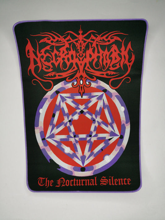 Necrophobic The Nocturnal Silence Purple Border Woven Backpatch