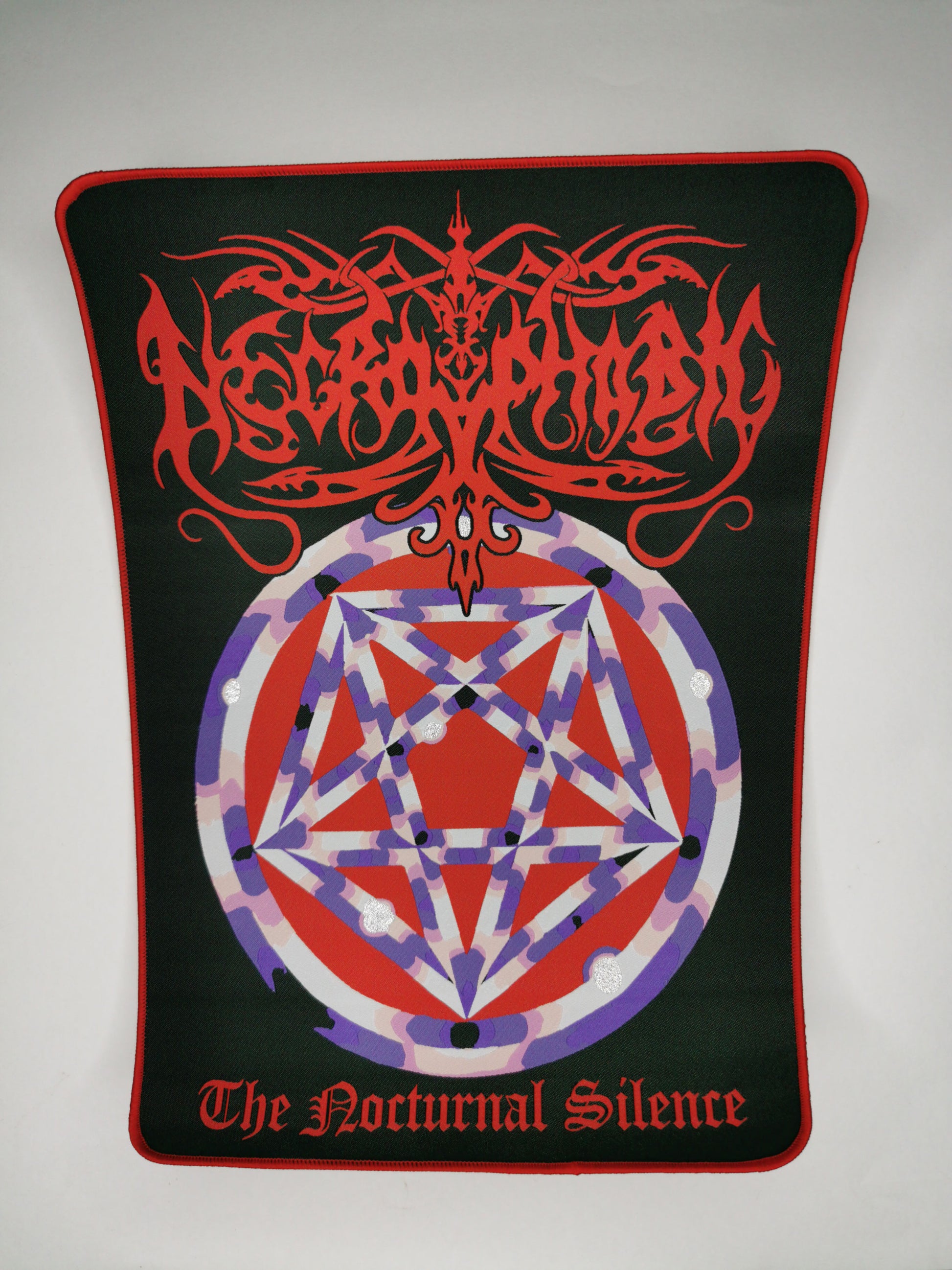 Necrophobic The Nocturnal Silence Red Border Woven Backpatch