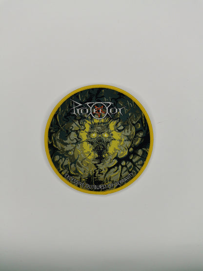 Temporal Dimensions Patches Protector Excessive Outburst of Depravity Yellow Border Woven Patch