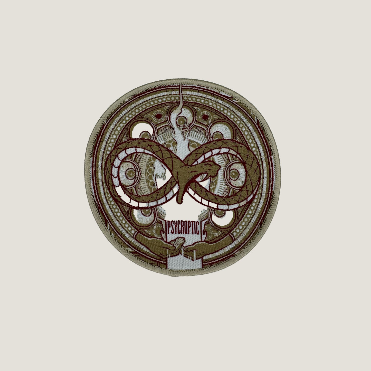 Temporal Dimensions Patches Psycroptic Psycroptic Beige Border Woven Patch