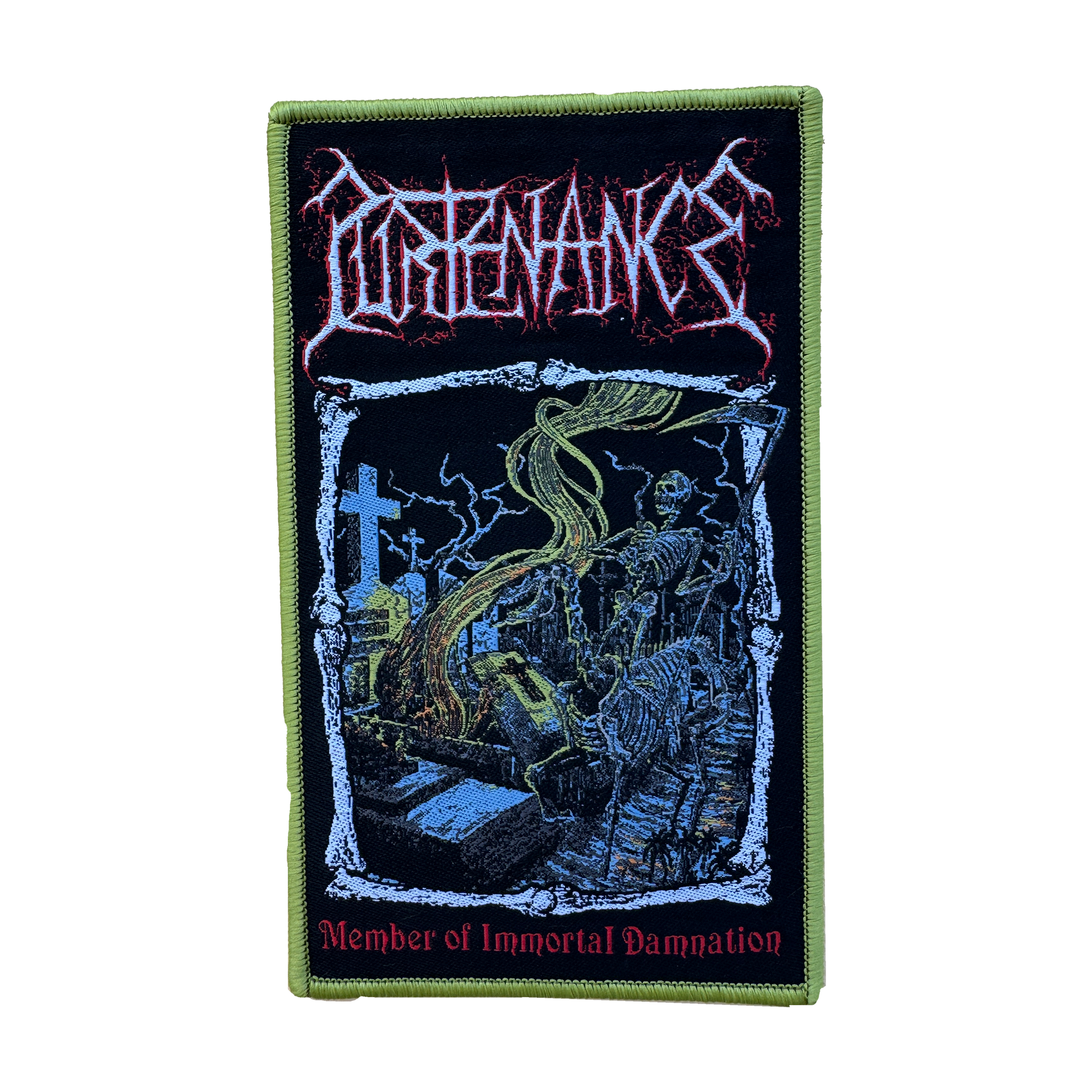 Temporal Dimensions Patches Purtenance Member of Immortal Damnation Green Border Woven Patch