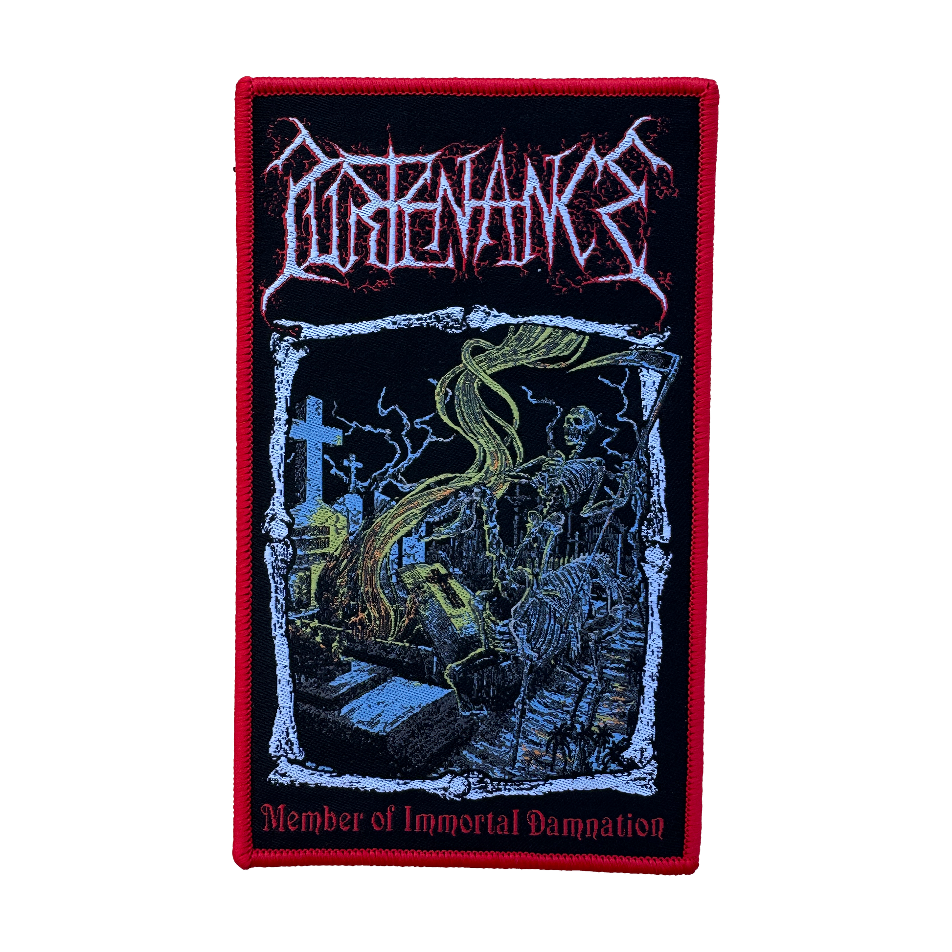 Temporal Dimensions Patches Purtenance Member of Immortal Damnation Red Border Woven Patch