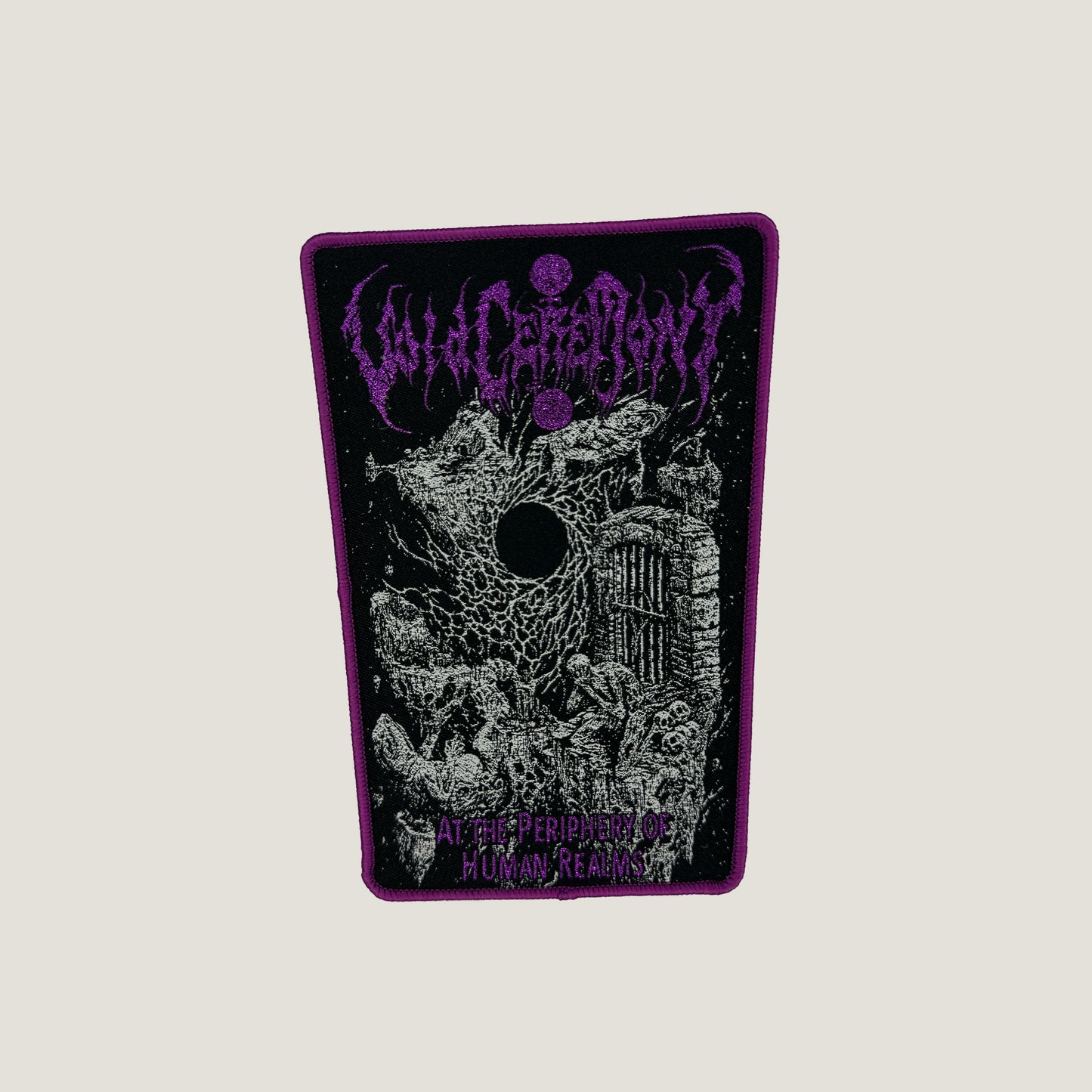 Temporal Dimensions Patches VoidCeremony At the Periphery of Human Realms Purple Border Woven Patch