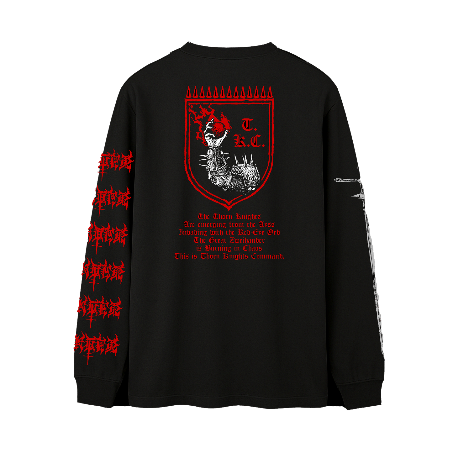 Temporal Dimensions Patches Zweihander Genocidal Siege of Thorn Knights Longsleeve Back