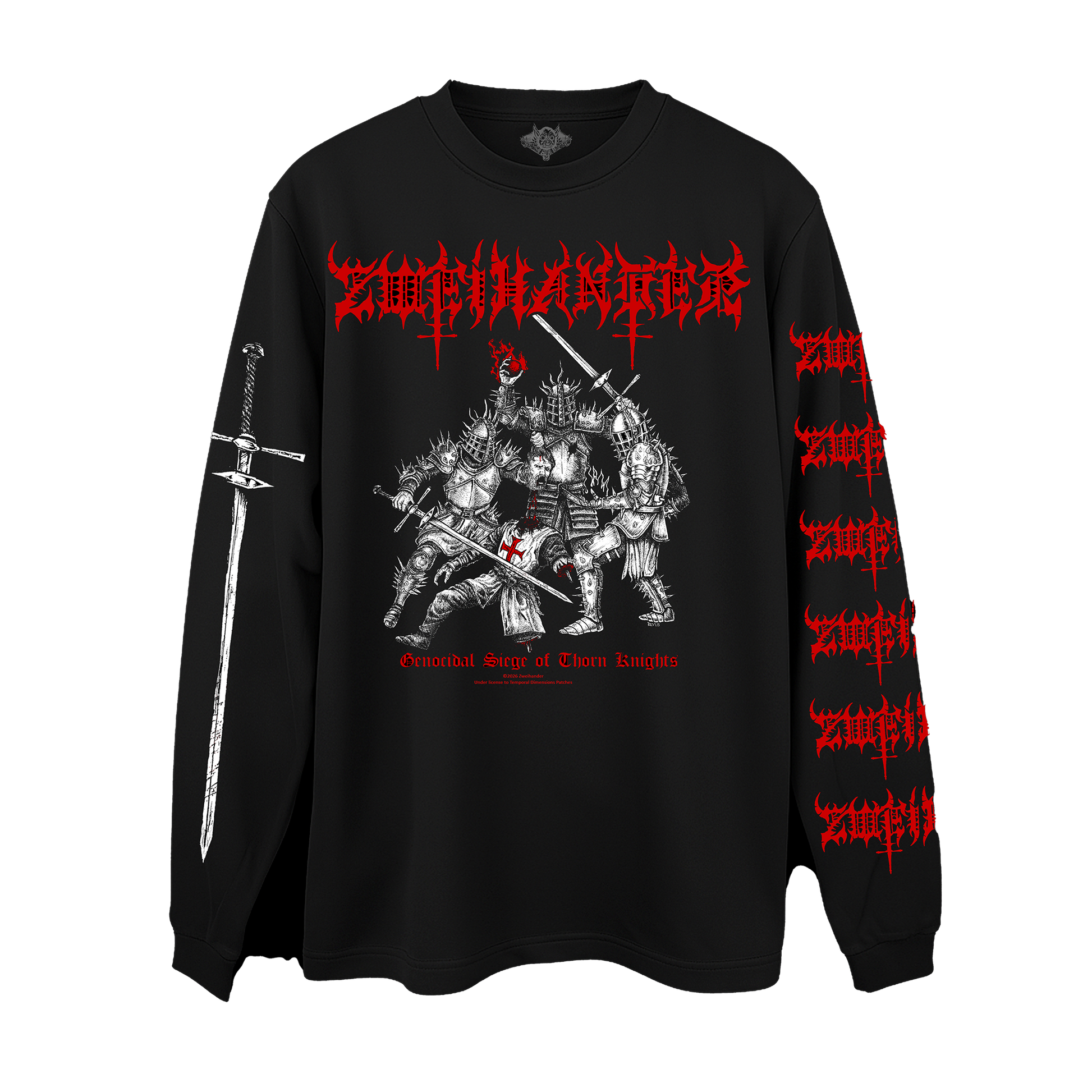 Temporal Dimensions Patches Zweihander Genocidal Siege of Thorn Knights Longsleeve Front