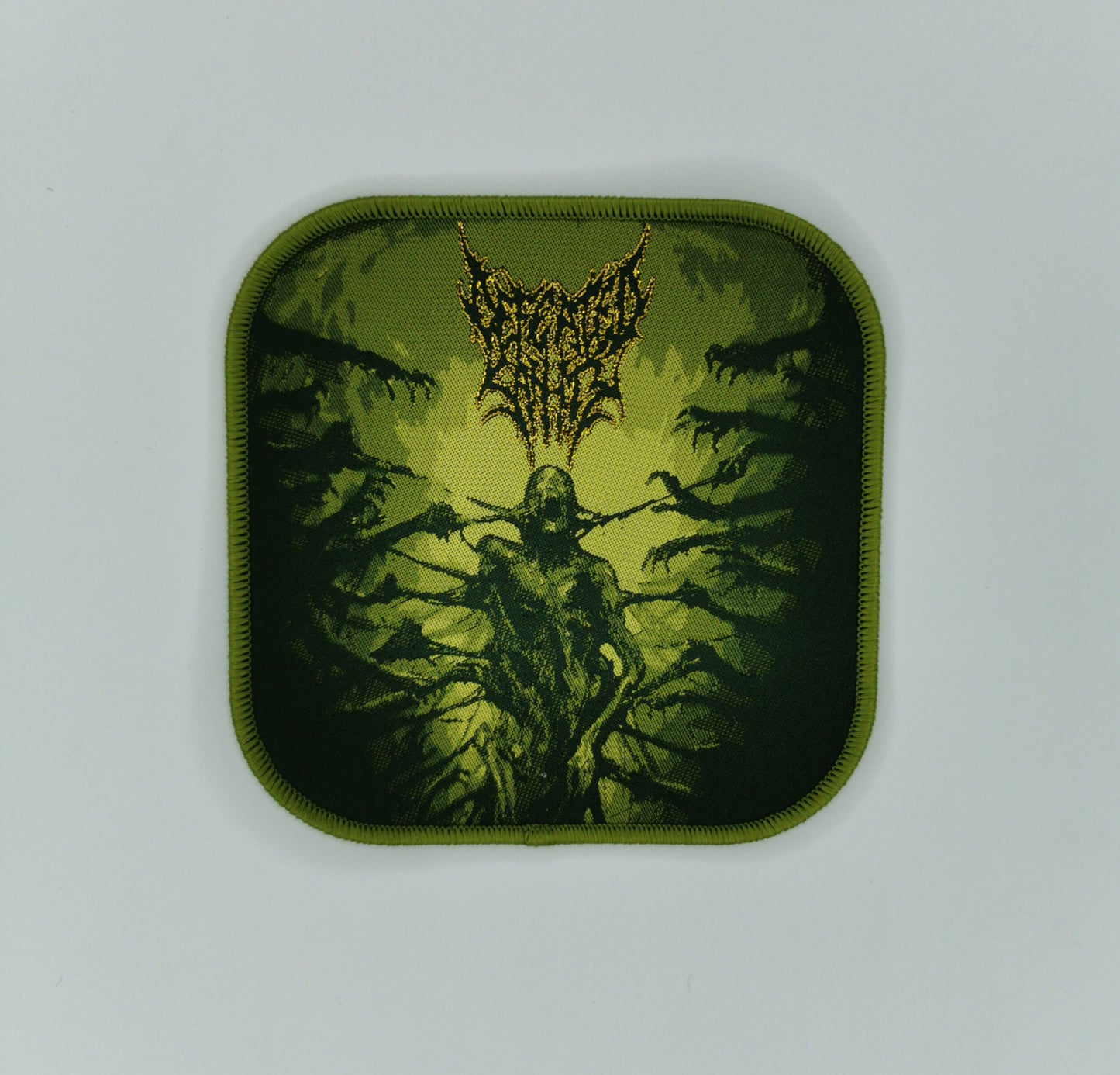 Defeated Sanity Passages into Deformity Dark Green Border Woven Patch Technical Brutal Death Metal