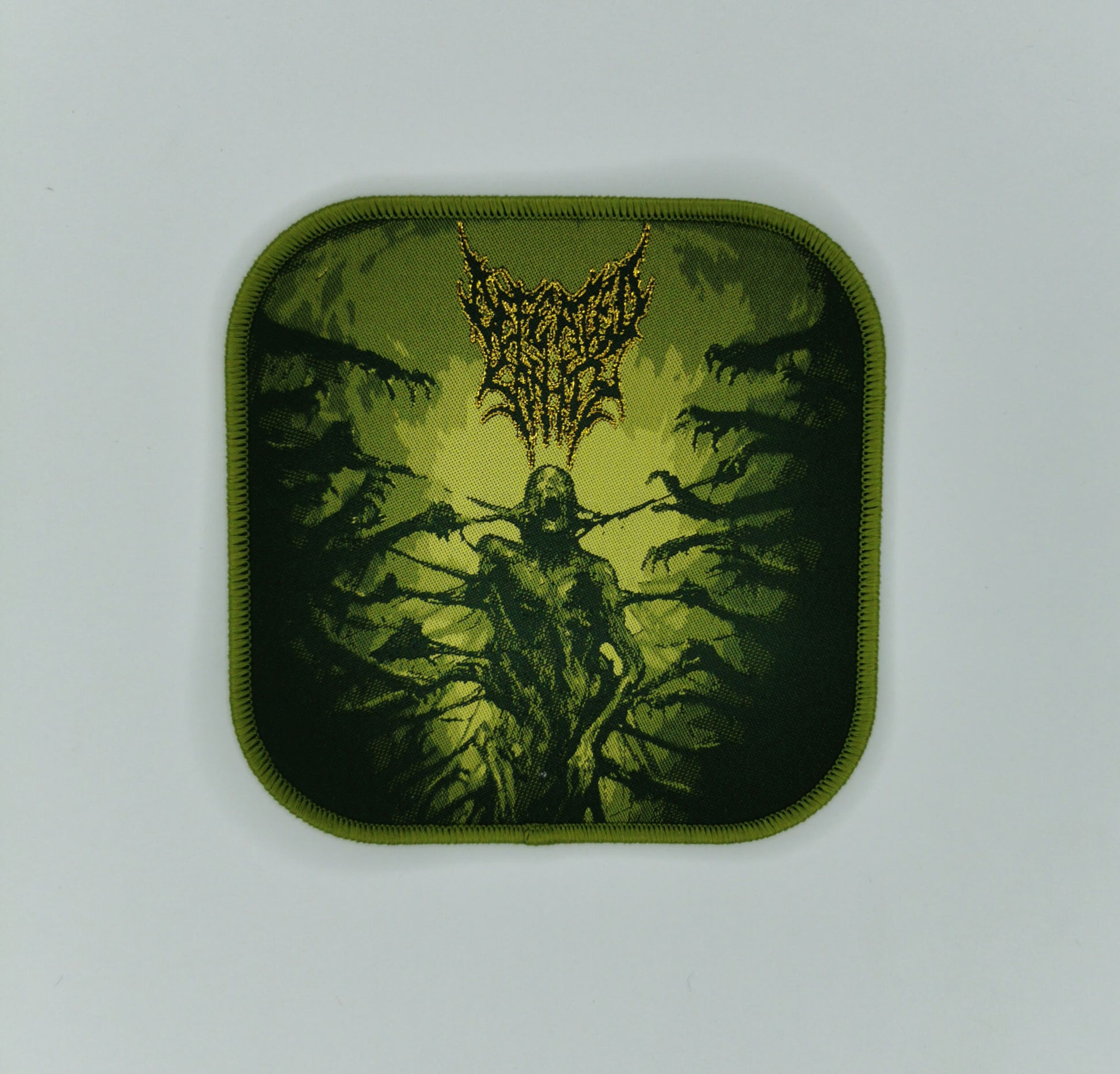 Defeated Sanity Passages into Deformity Dark Green Border Woven Patch Technical Brutal Death Metal
