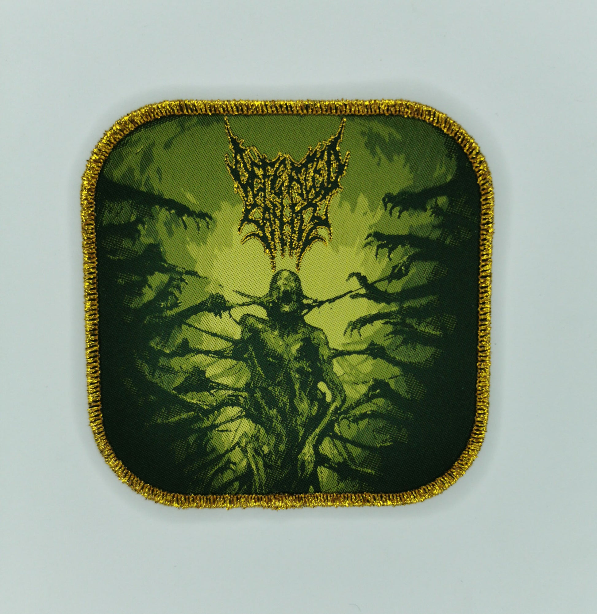 Defeated Sanity Passages into Deformity Golden Glitter Border Woven Patch Technical Brutal Death Metal