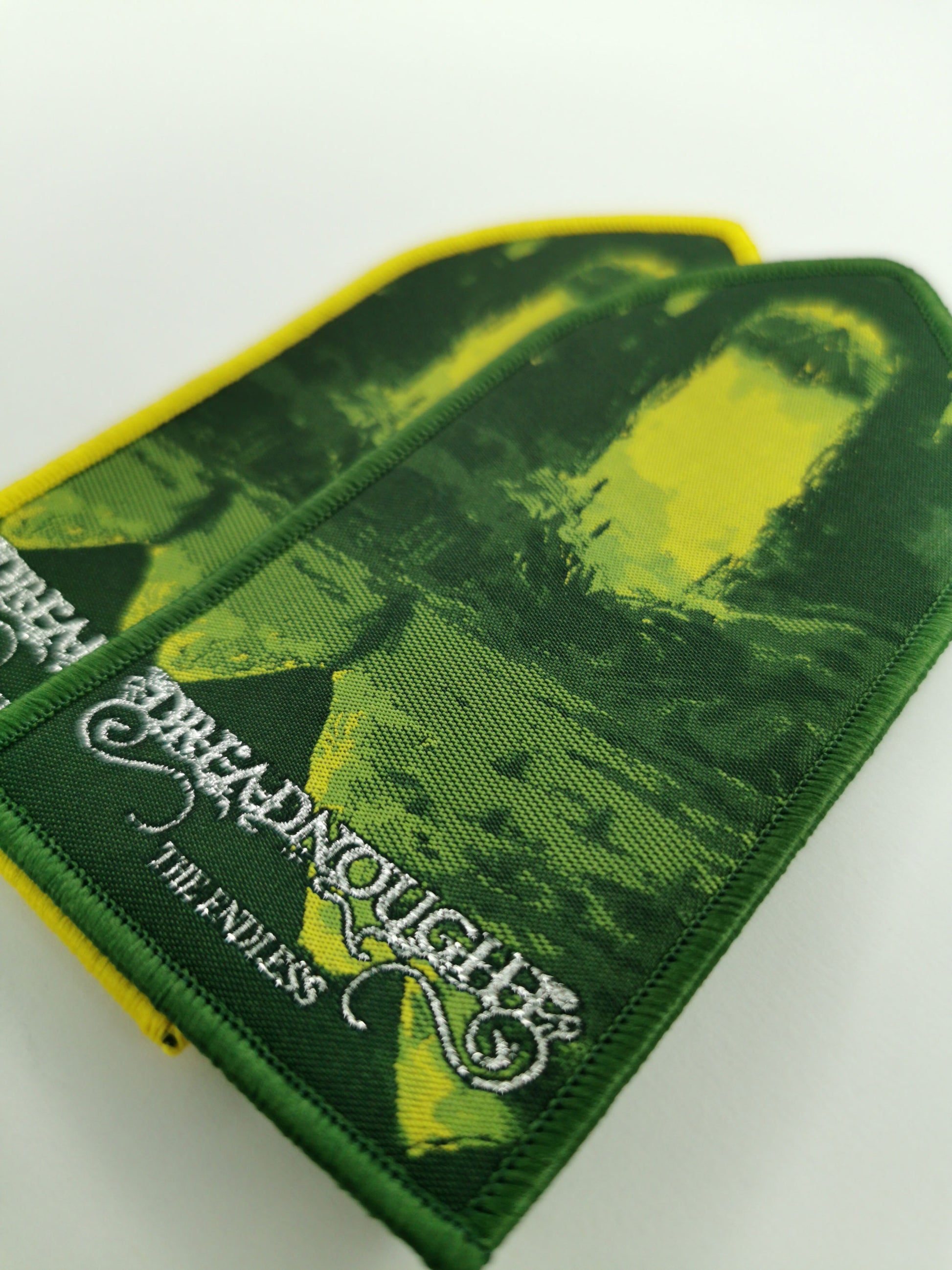 Dreadnought The Endless Yellow and Dark Green Border Woven Patches American Avant-Garde Progressive Metal