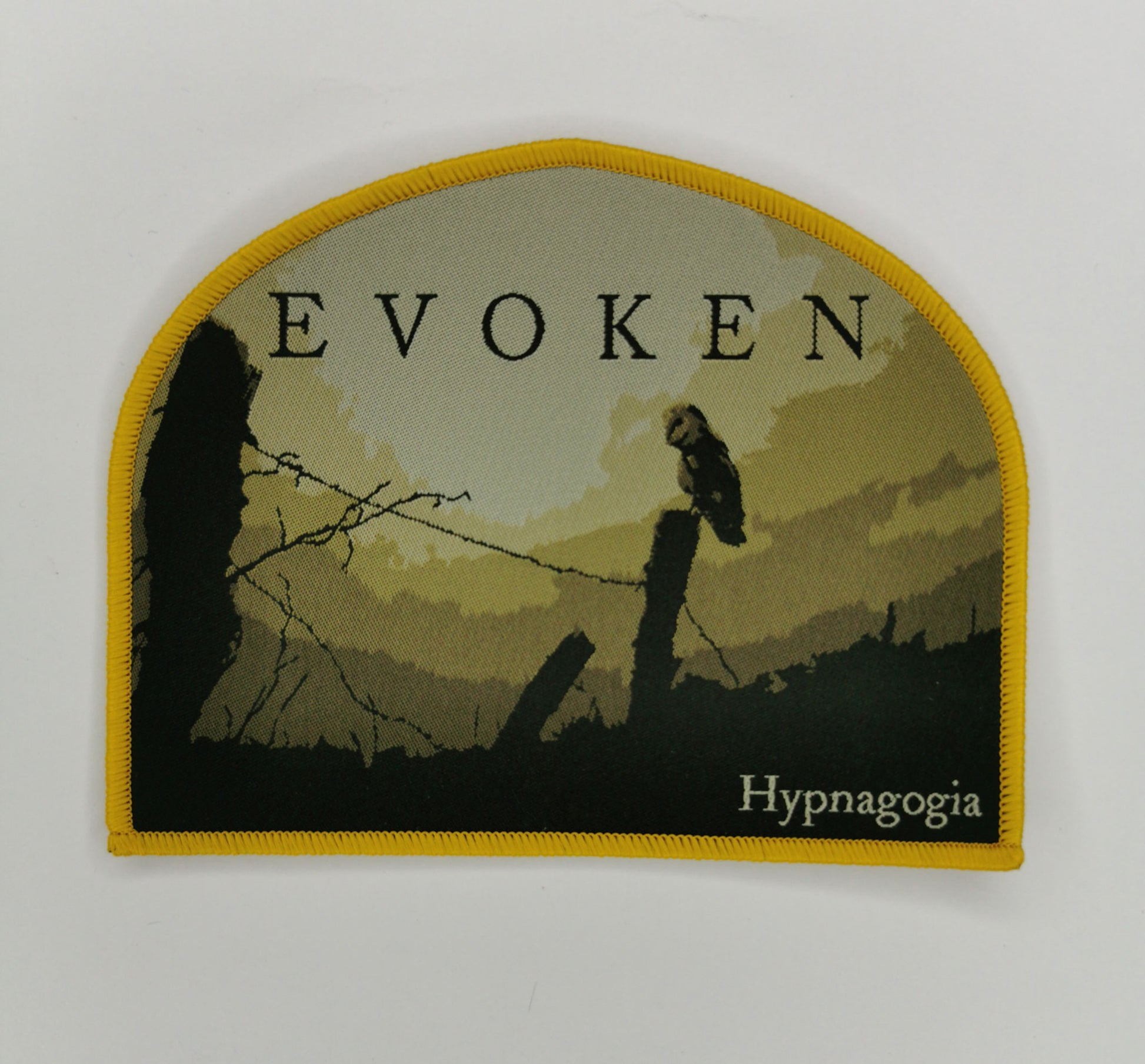 Evoken Hypnagogia Yellow Border Woven Patch American Old School Funeral Doom/Death