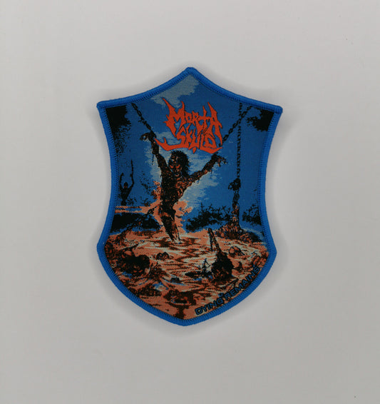 TDP Morta Skuld Dying Remains Blue Border Woven Patch