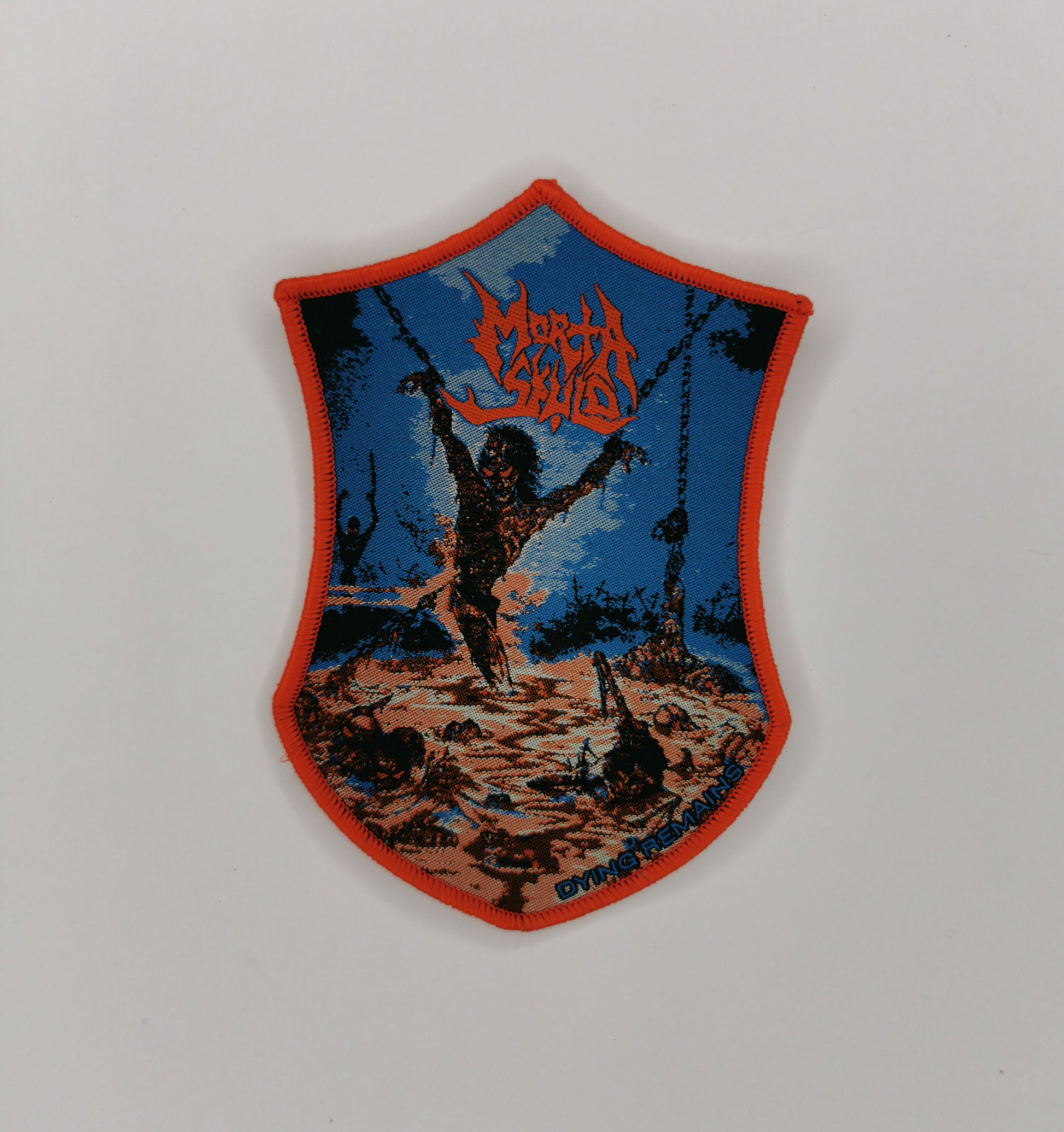 TDP Morta Skuld Dying Remains Red Border Woven Patch