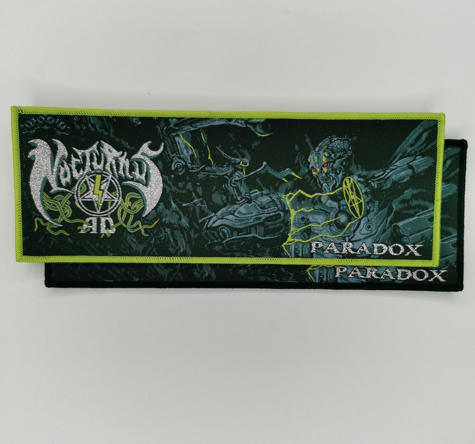 Nocturnus Paradox Green and Black Border Strip Woven Patches American Technical/Sci-Fi/Occult Metal