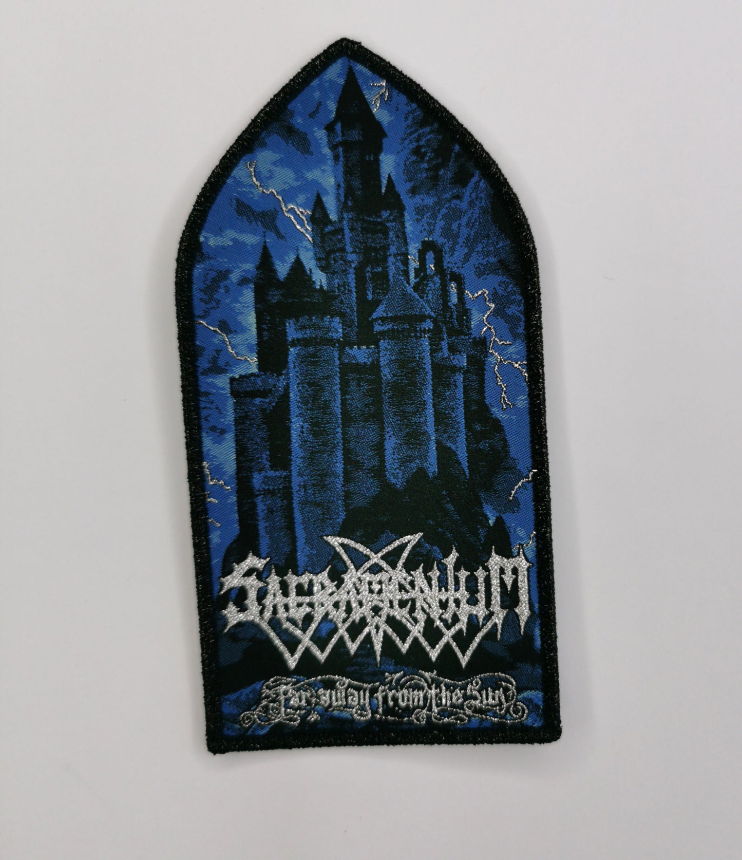 TDP Sacramentum Far Away from the Sun Black Glitter Border Woven Patch