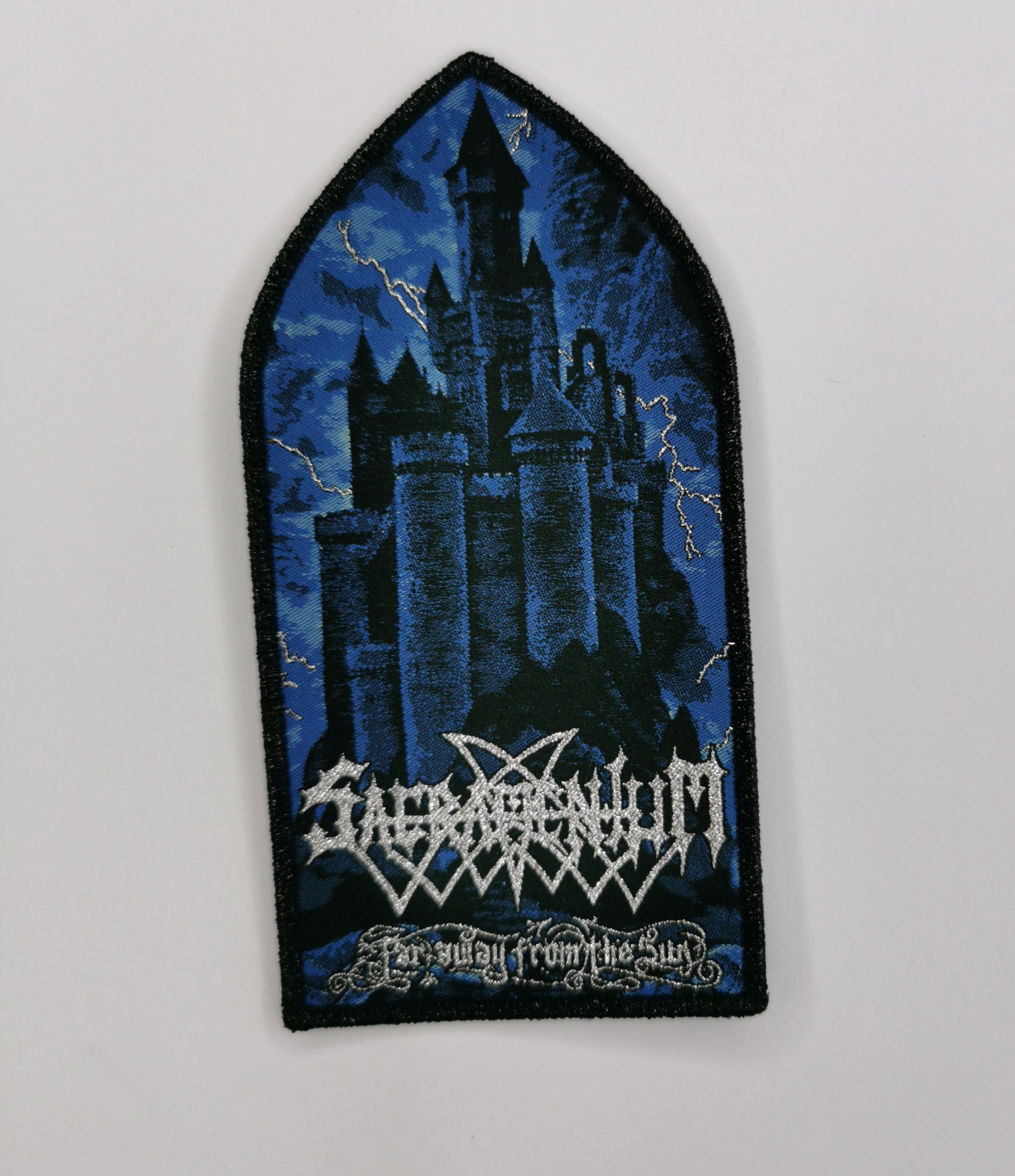 TDP Sacramentum Far Away from the Sun Black Glitter Border Woven Patch